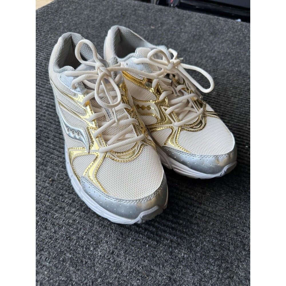 Saucony Grid Shoes Womens Size 11 White Gold J.Crew Running Sneakers S60686-2